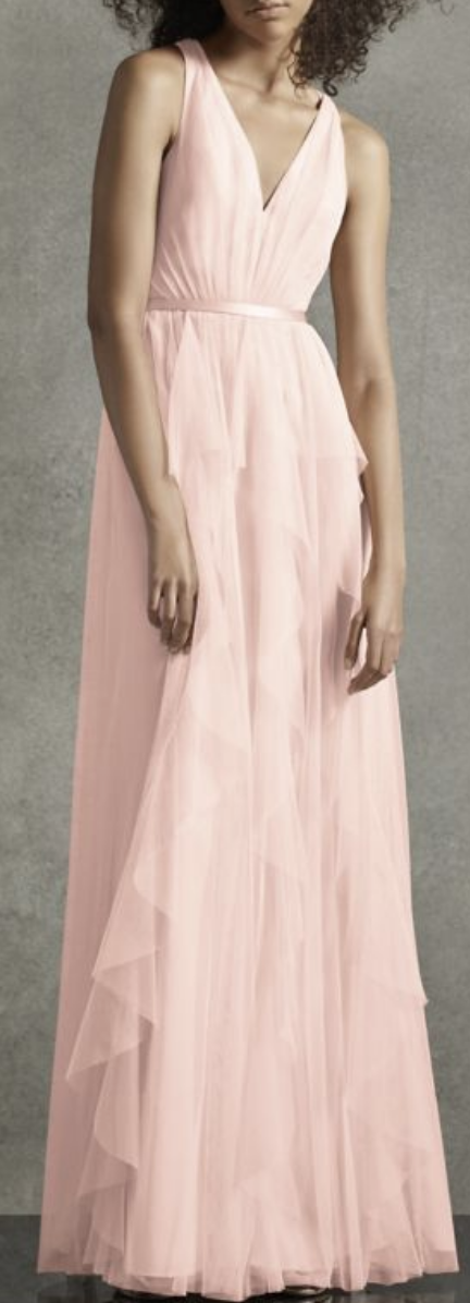 vera wang blush bridesmaid dress